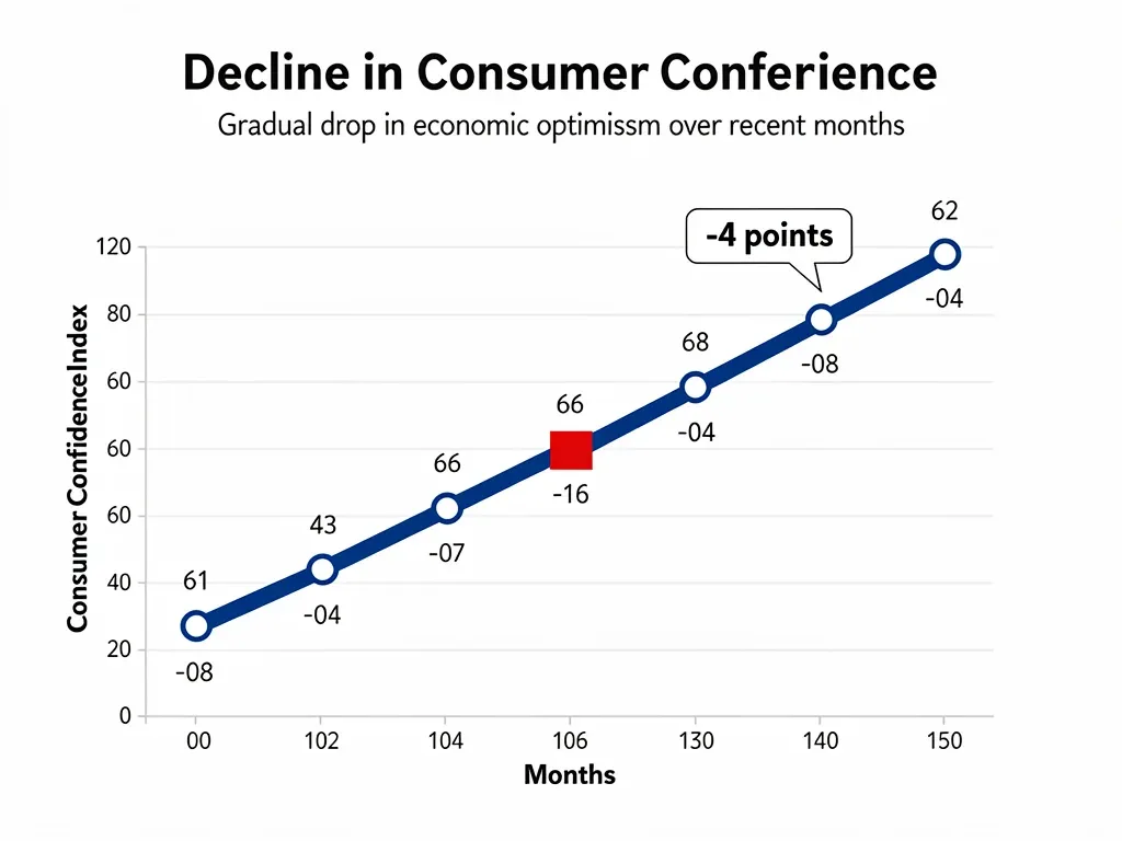 Graph illustrating a significant drop in consumer confidence index