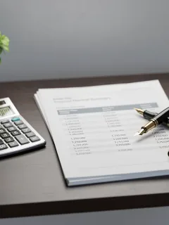 Estate planning documents and calculator on a desk, representing the federal estate tax exemption for 2026