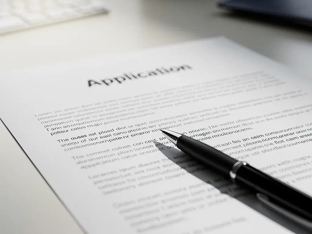 Application form and pen, symbolizing the process for claiming parental leave benefits.