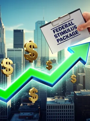 Federal stimulus package influencing consumer spending growth chart