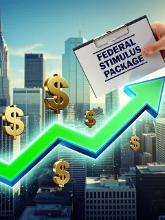 Federal stimulus package influencing consumer spending growth chart