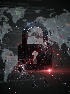 Digital lock breaking, data fragments, e-commerce cybersecurity breach