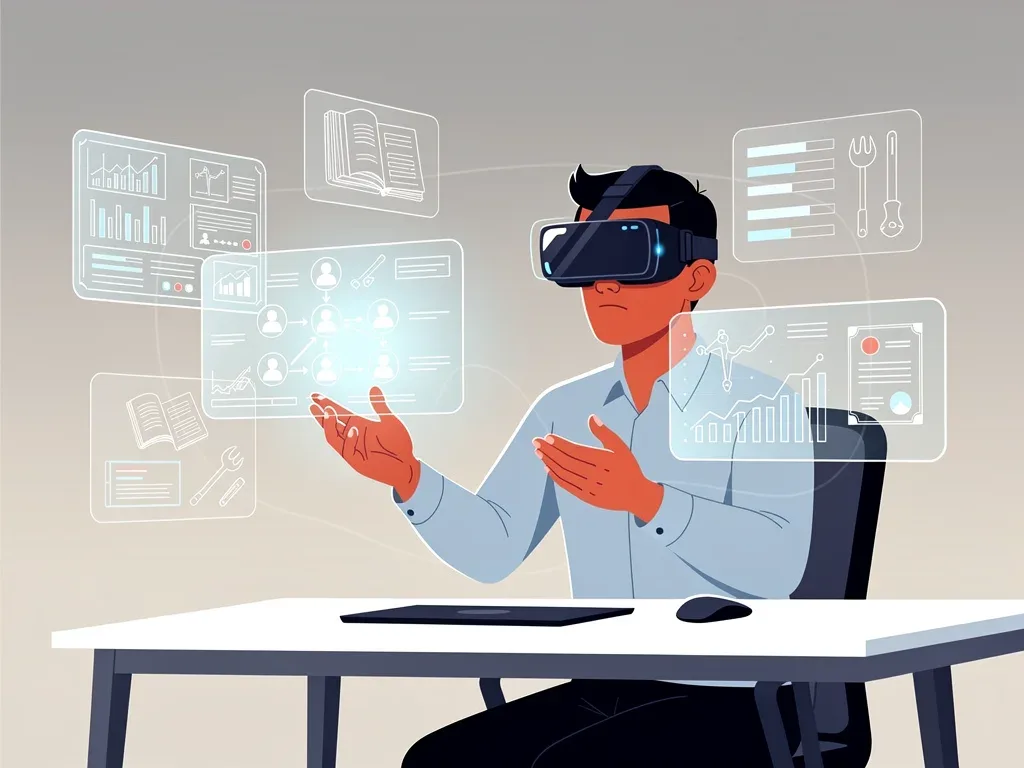 Virtual reality training for employee skill development perk.