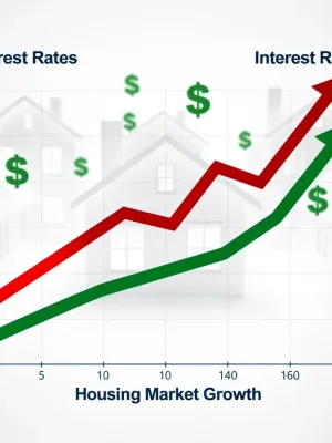 Graph depicting housing market growth slowing due to rising interest rates