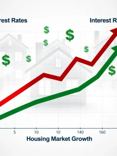 Graph depicting housing market growth slowing due to rising interest rates