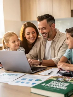 Family reviewing education tax credit documents for 2026 savings