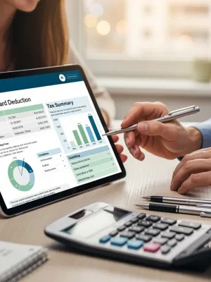 Couple reviewing tax documents for 2026 standard deduction