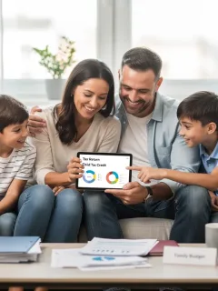 Family reviewing tax documents for Child Tax Credit 2026