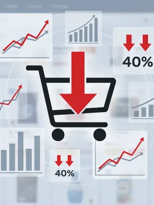 Graphic depicting an 8% dip in online sales, symbolizing retail giant's Q2 2026 earnings report.