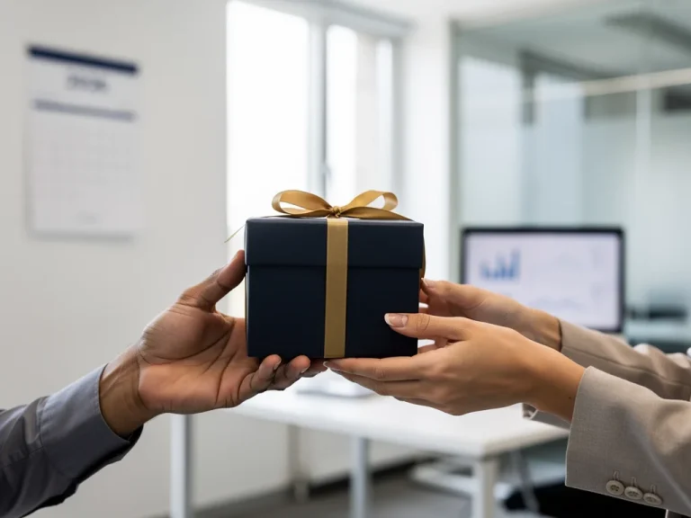 Hands exchanging a gift, symbolizing the 2026 gift tax exclusion and wealth transfer strategies