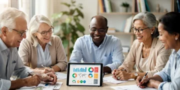 Older adults confidently reviewing retirement savings and financial plans for 2026