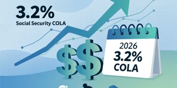 2026 Social Security COLA 3.2 percent increase graphic