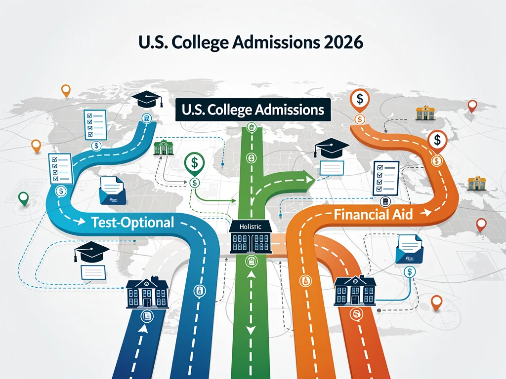 Admissions roadmap showing multiple paths for college applicants.