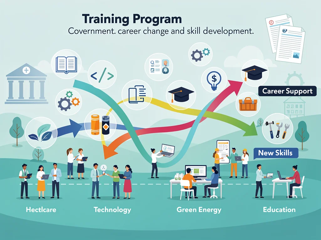 Infographic showing diverse career paths and skill development opportunities.