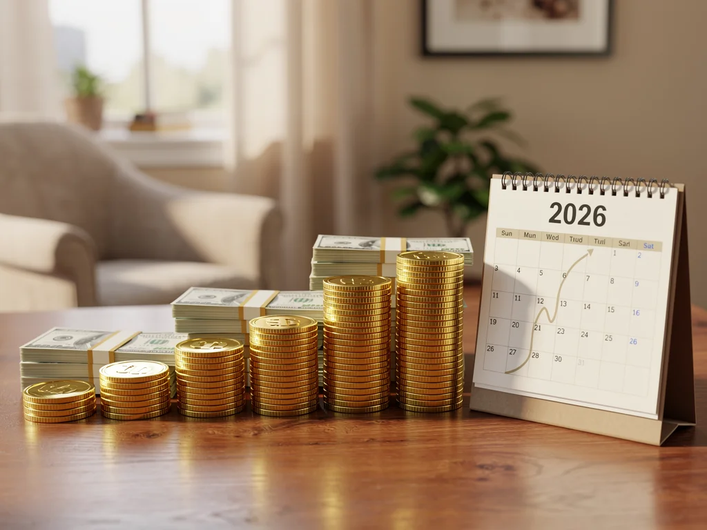 Compounding interest growth with increased retirement contributions for 2026