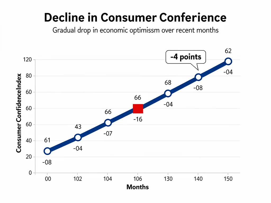 Graph illustrating a significant drop in consumer confidence index