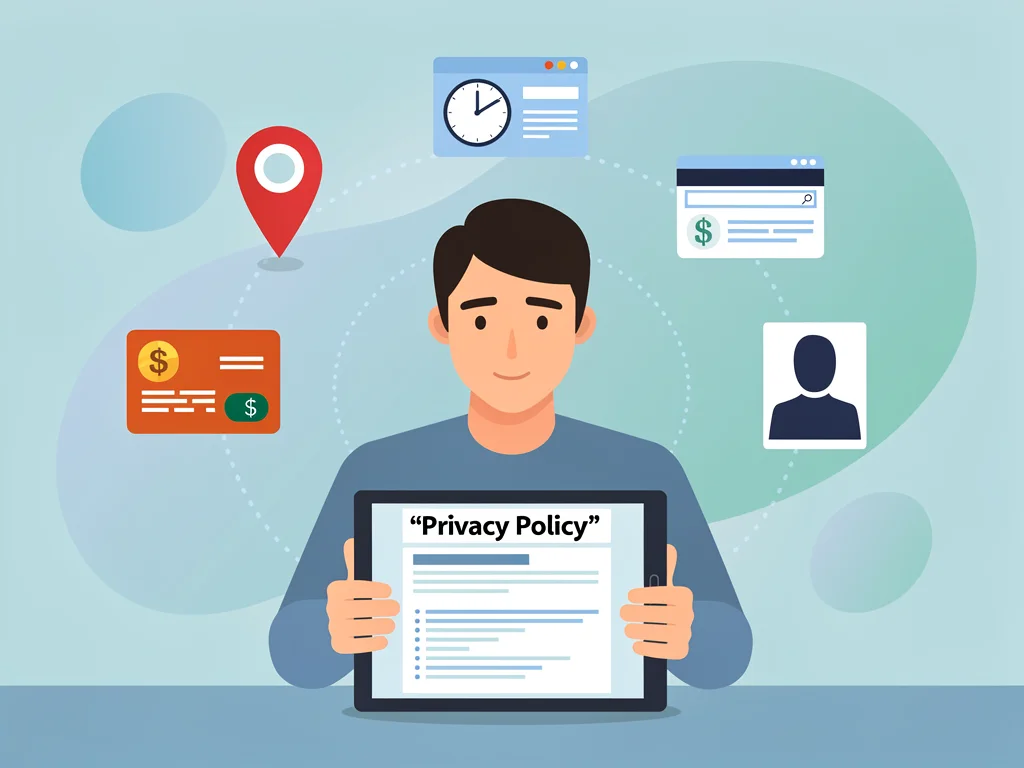 Consumer understanding privacy policy on tablet