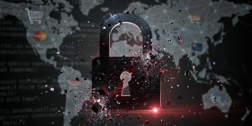 Digital lock breaking, data fragments, e-commerce cybersecurity breach