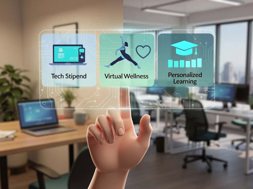 Digital interface showcasing innovative employer offerings for remote teams.