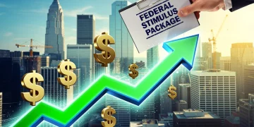 Federal stimulus package influencing consumer spending growth chart