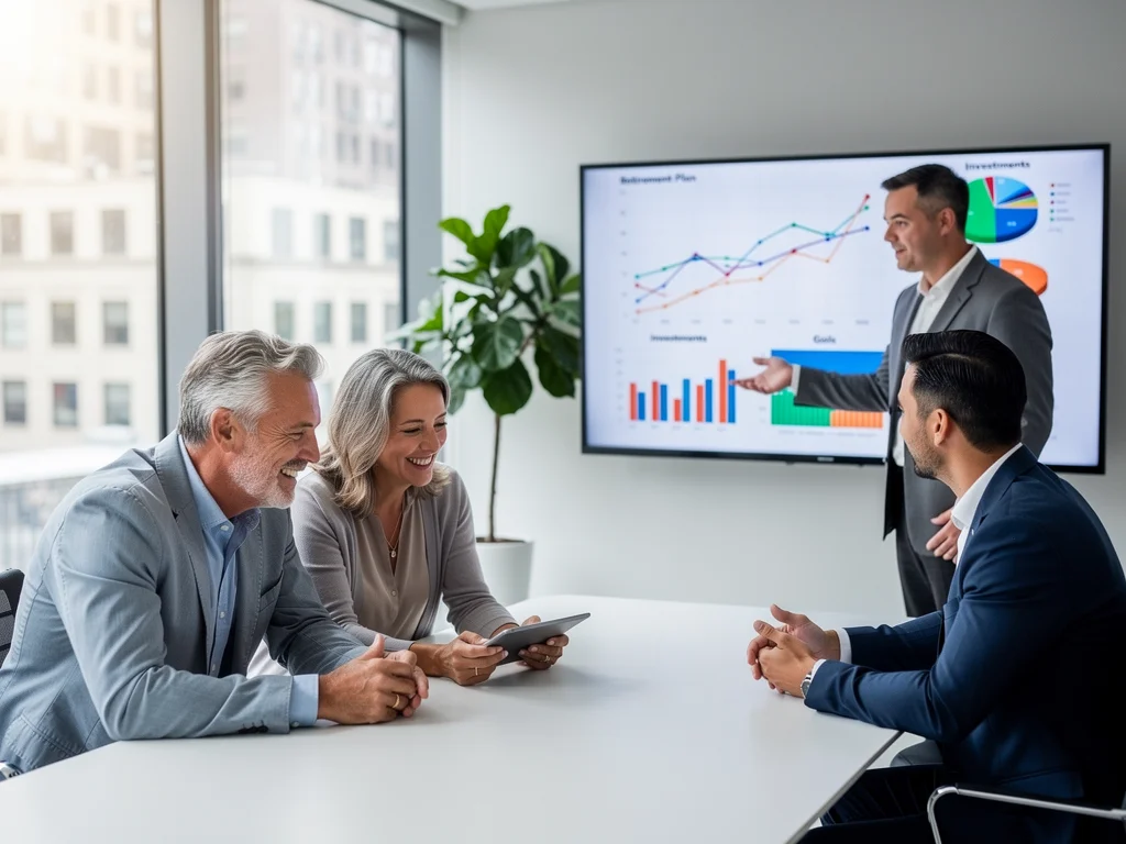 Couple discussing estate planning strategies with a financial advisor