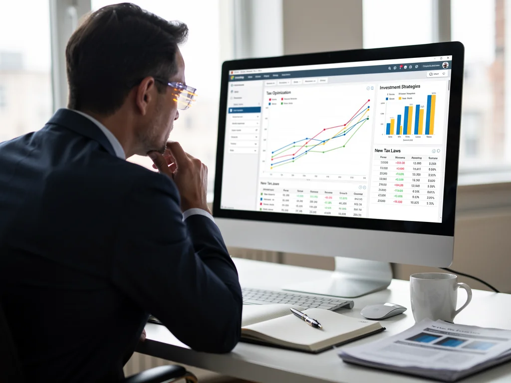 Individual planning finances and tax optimization on a computer