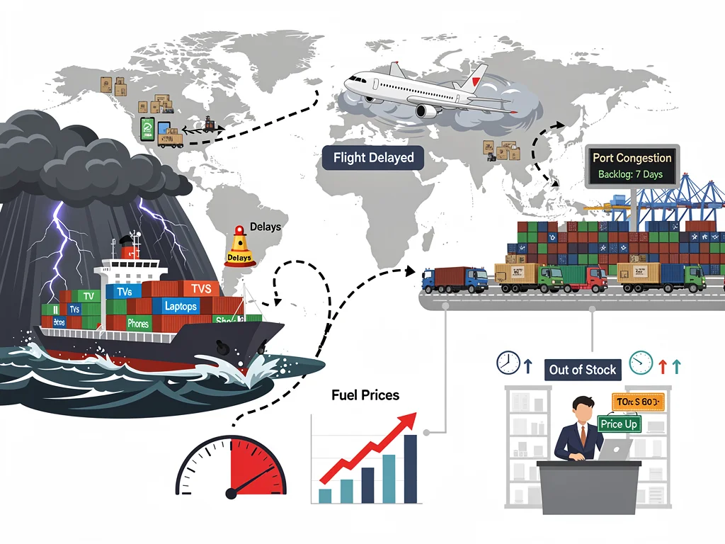Fragmented global shipping routes affecting tech gadget delivery