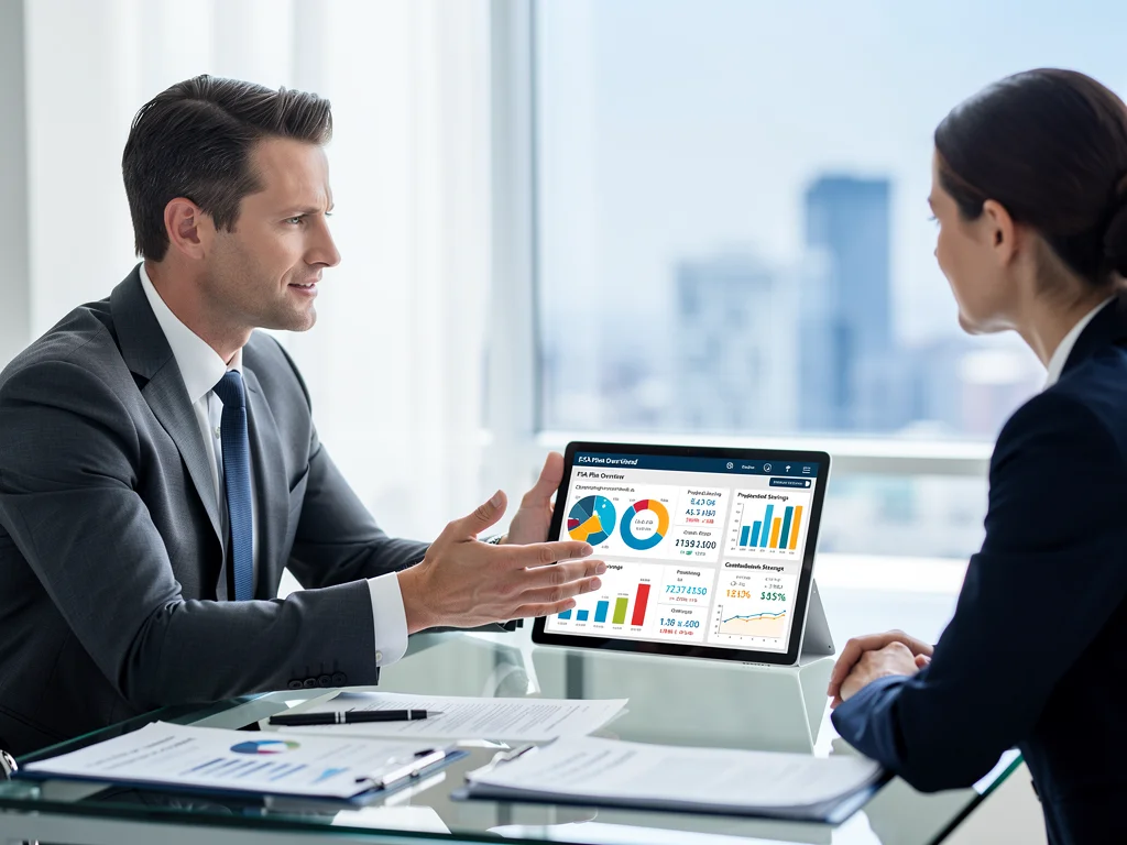Financial advisor helping client optimize Flexible Spending Account.