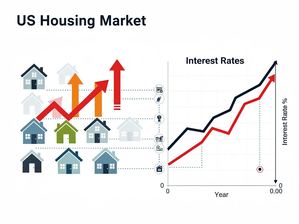 Housing market visualization with interest rate graph