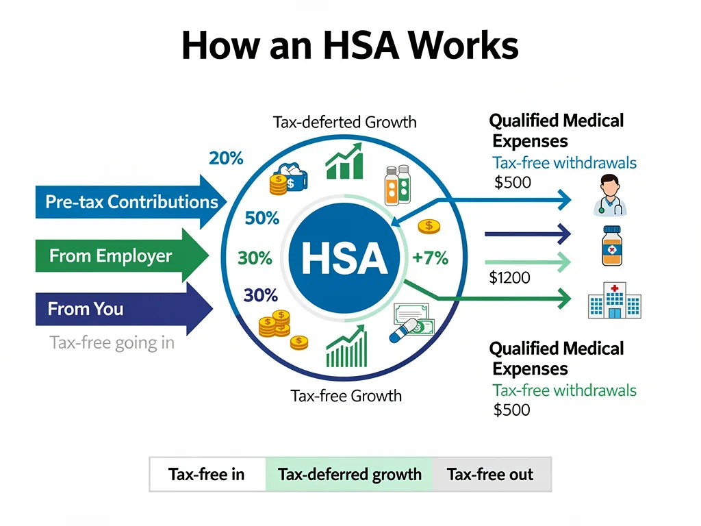 Infographic explaining Health Savings Account benefits