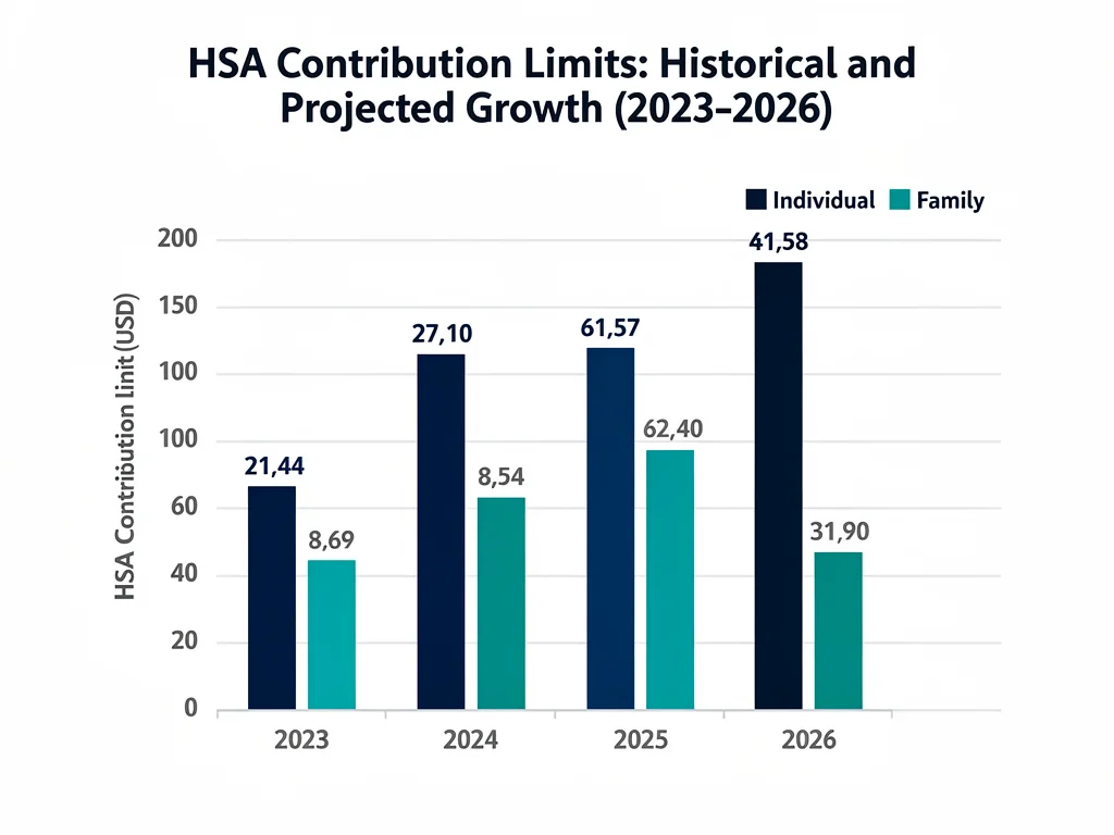 Infographic showing HSA contribution limit increases over the years
