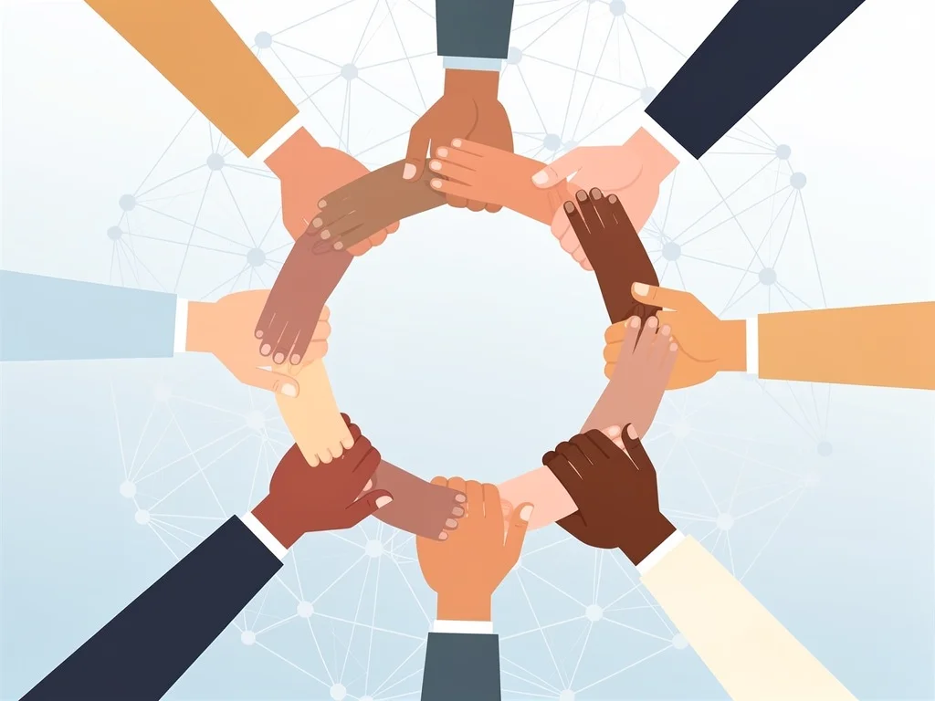 Interconnected hands forming a circle, representing comprehensive EAP support systems.