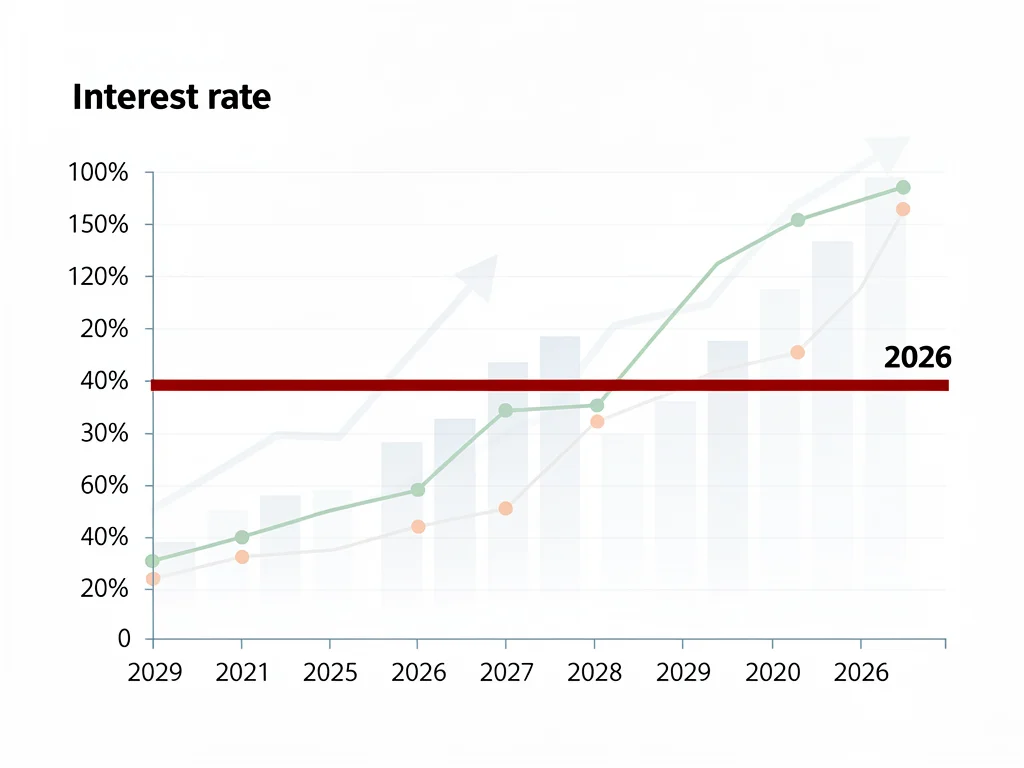 Graph illustrating a flat interest rate trajectory extending to March 2026.