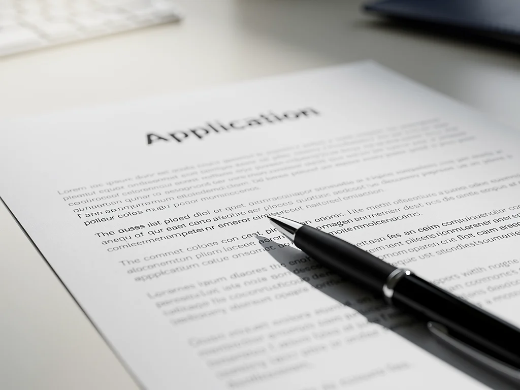Application form and pen, symbolizing the process for claiming parental leave benefits.
