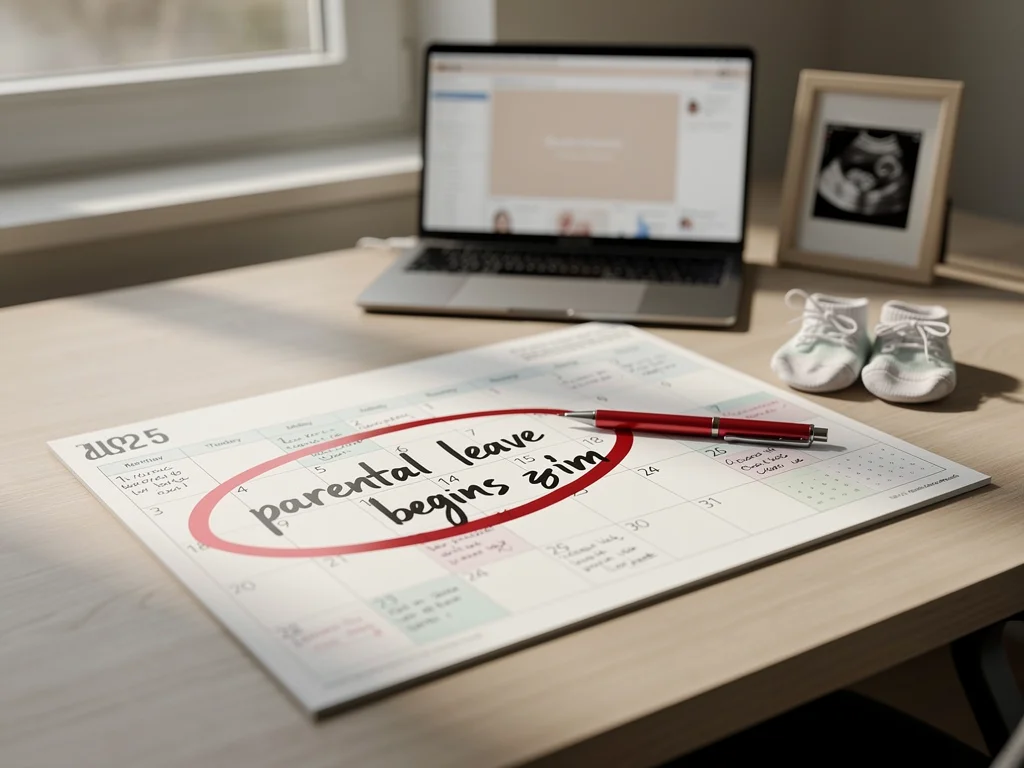 Calendar with marked date, symbolizing parental leave planning and scheduling.
