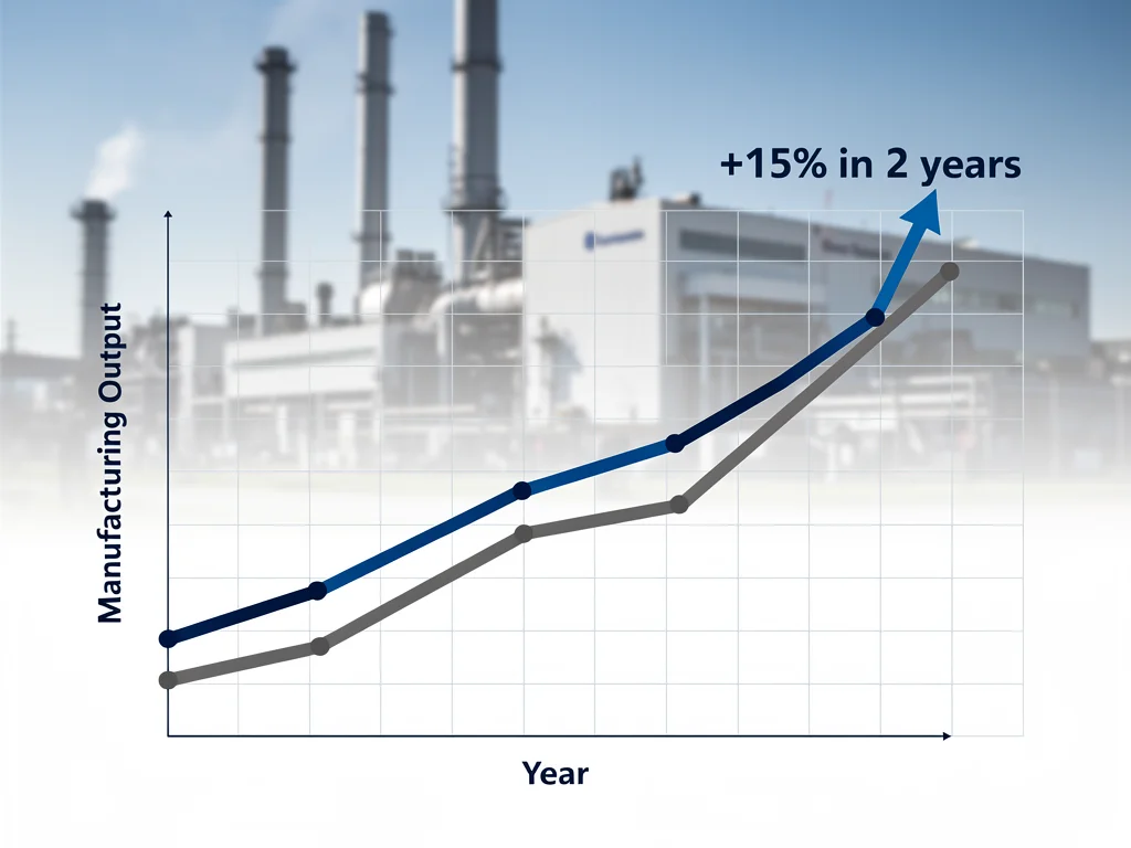 Graph illustrating projected 15% growth in US manufacturing output