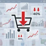 Graphic depicting an 8% dip in online sales, symbolizing retail giant's Q2 2026 earnings report.