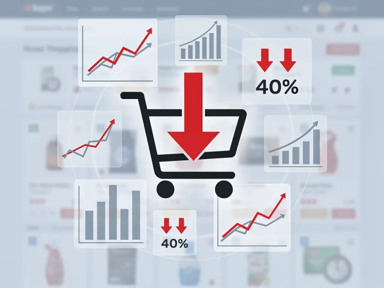 Graphic depicting an 8% dip in online sales, symbolizing retail giant's Q2 2026 earnings report.