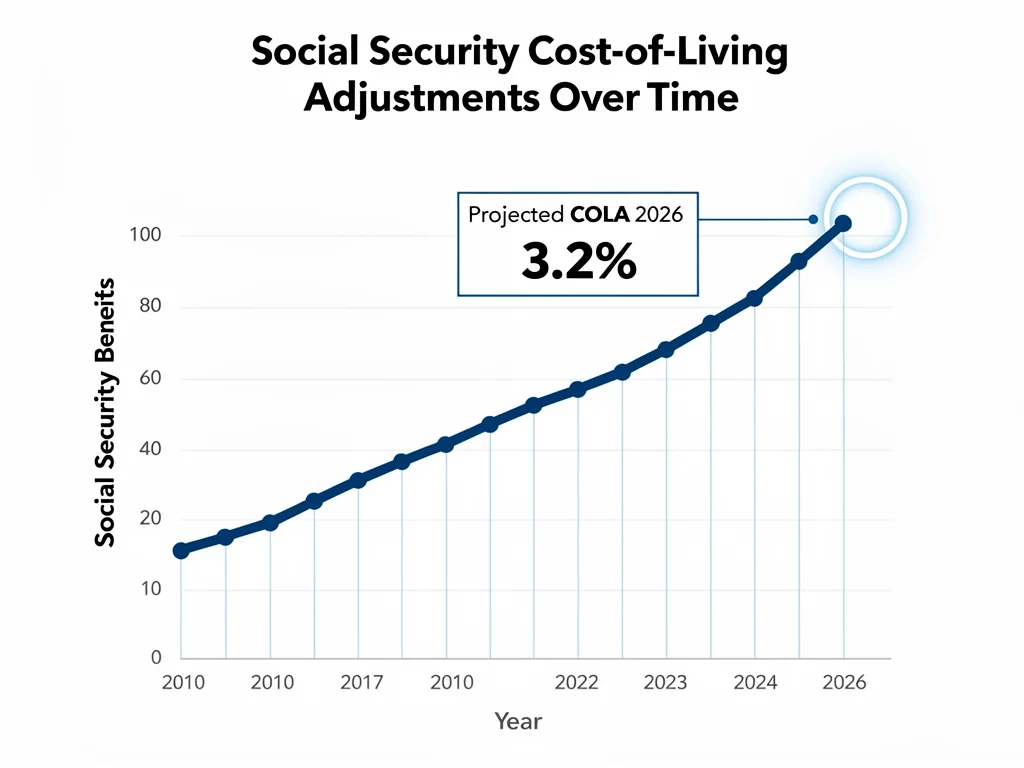 Graph illustrating Social Security COLA increases for 2026