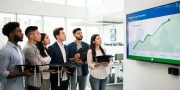 Students reviewing student loan forgiveness information on a digital tablet in 2026.