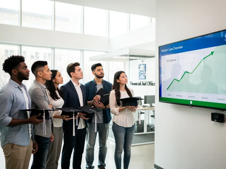 Students reviewing student loan forgiveness information on a digital tablet in 2026.