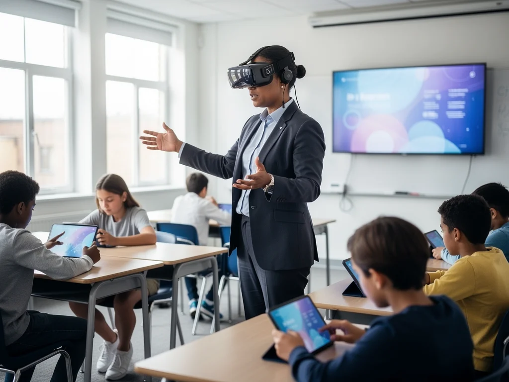 Teacher exploring VR for classroom instruction